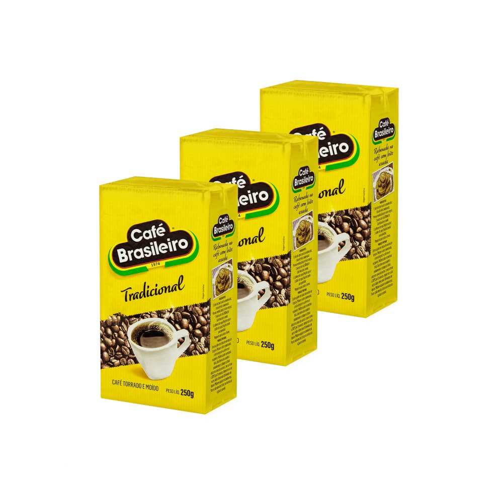 Café tradicional Brasileiro (3 x 250 g / 8.8 oz) - Imagen 1