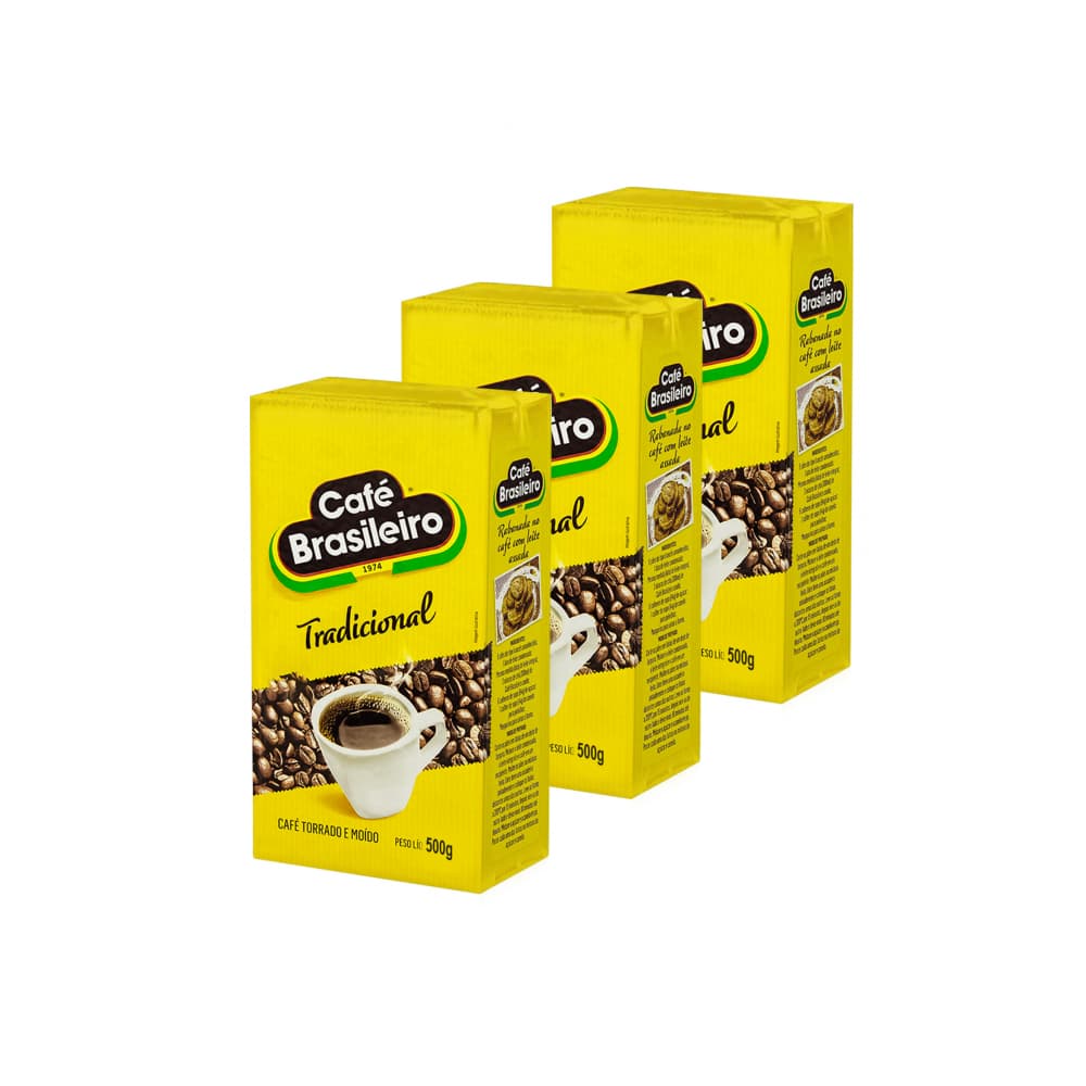 Café tradicional Brasileiro (3 x 500 g / 1.1 lb) - Imagen 1