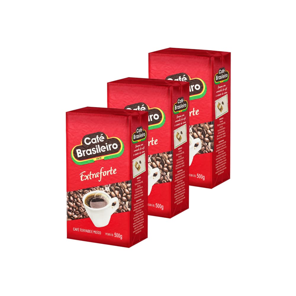 Café extra fuerte Brasileiro (3 x 500 g / 1.1 lb) - Imagen 1