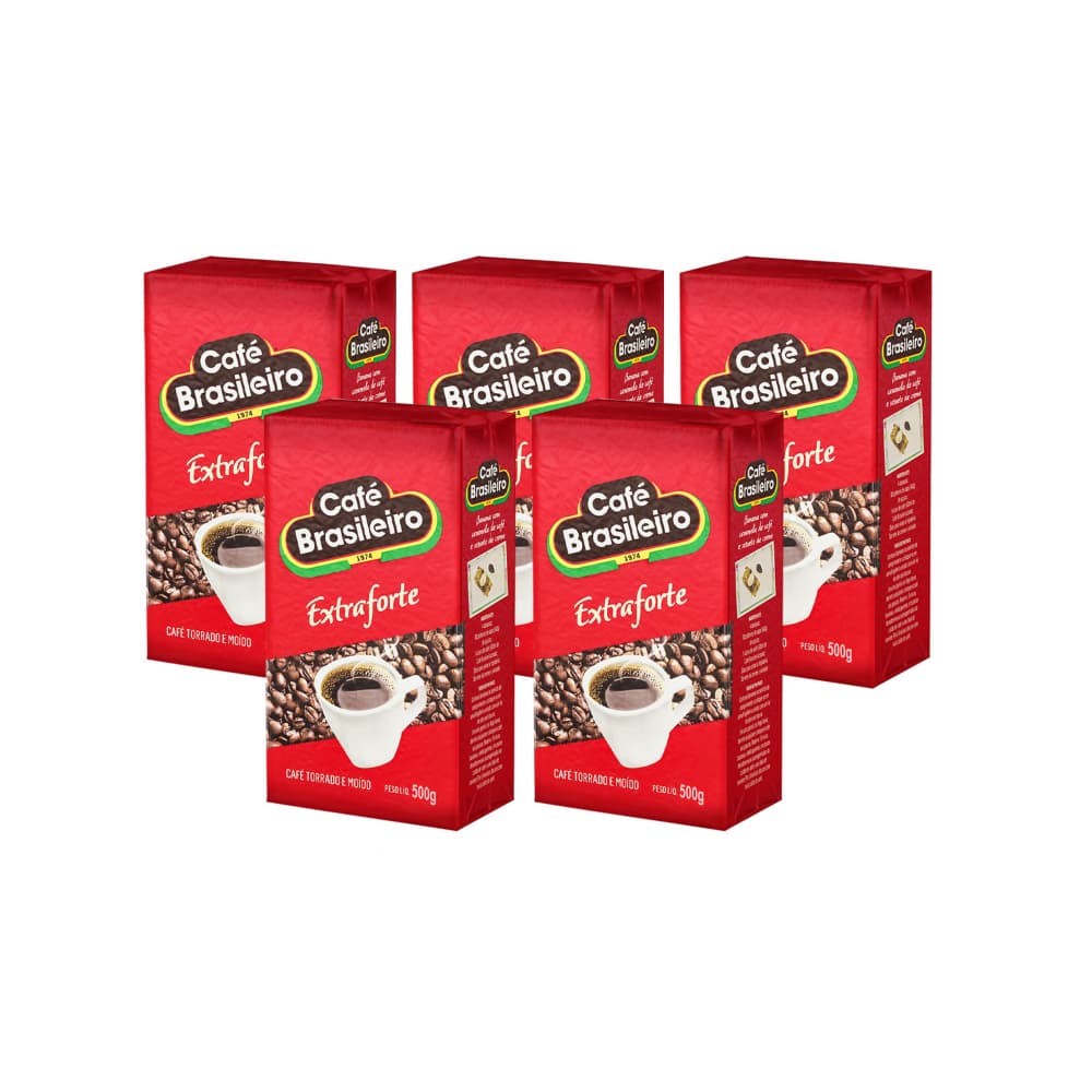 Café extra fuerte Brasileiro (5 x 500 g / 1.1 lb) - Imagen 1