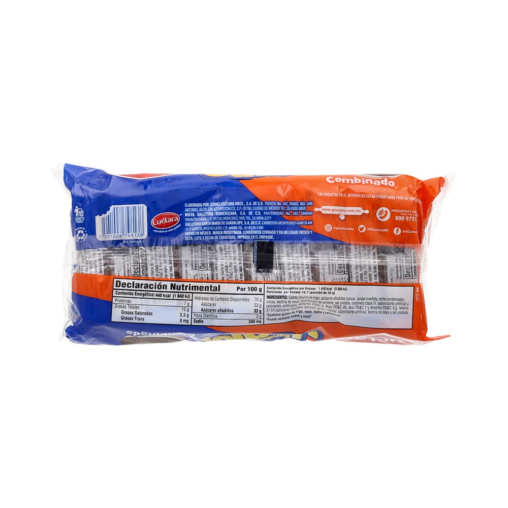Galletas sandwich con sabor chocolate y vainilla Junior Cuétara (320 g / 11.28 oz) - Miniatura 2