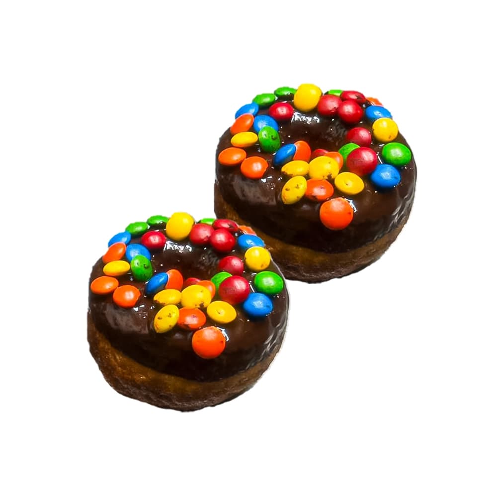 Donas con cobertura de chocolate y M&M de chocolate (2 x 116 g / 4.01 oz) - Imagen 1