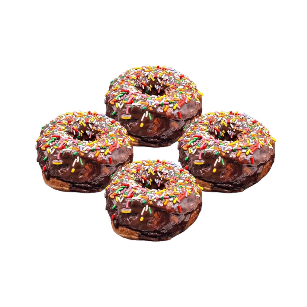 Dona con cobertura de chocolate y gragea de colores (4 x 116 g / 4.01 oz) - Imagen 1