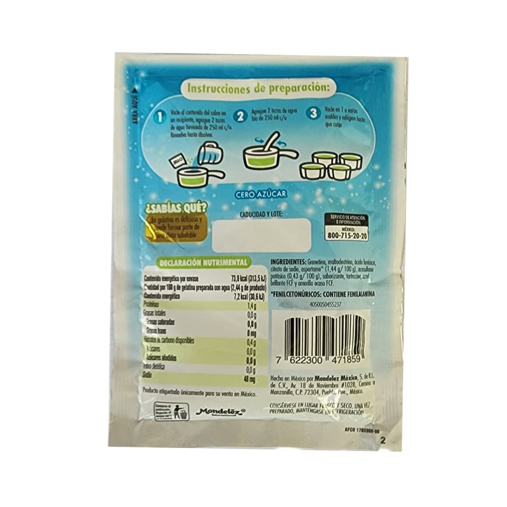 Gelatina sabor limón cero azúcar Jell-O (25 g) - Miniatura 2