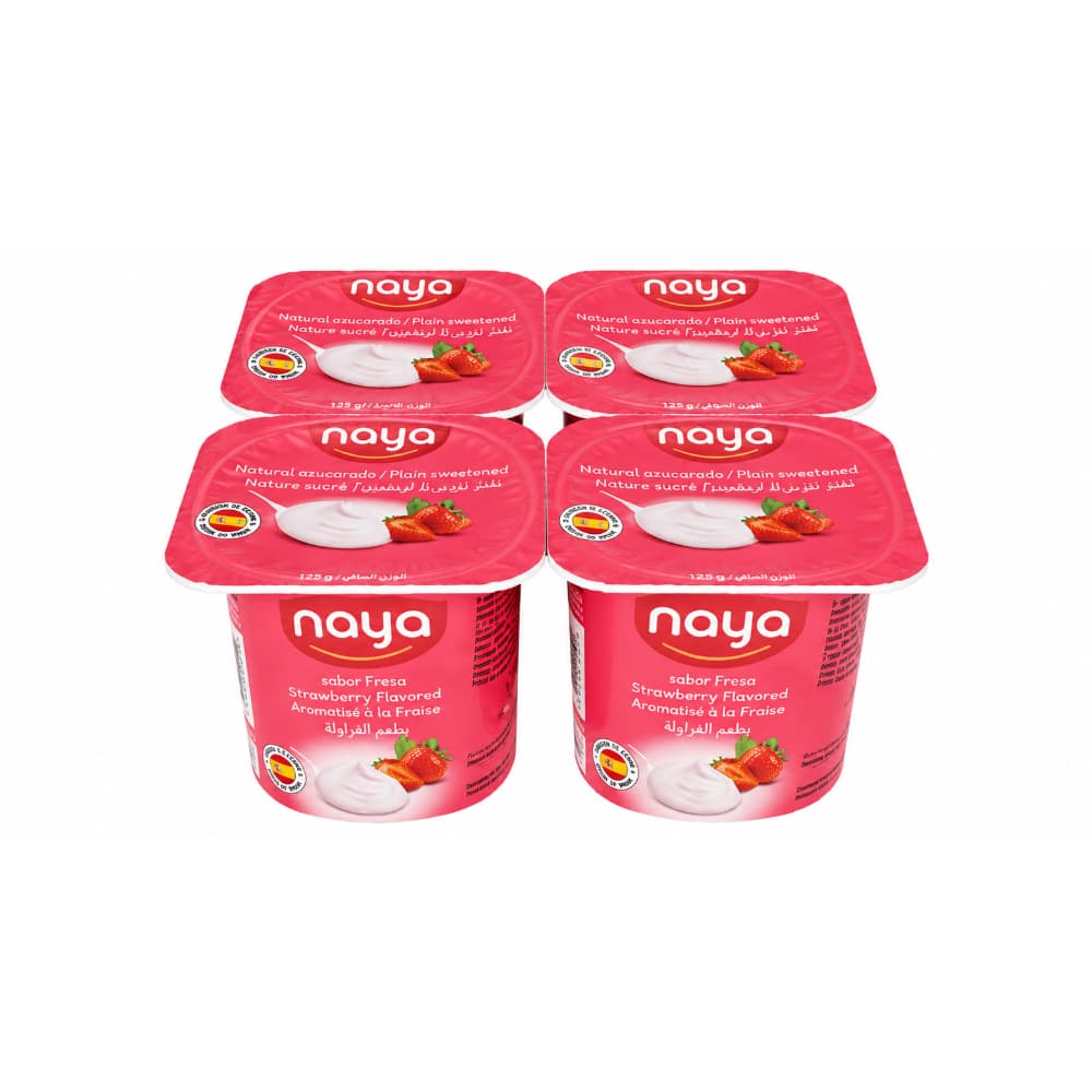Yogurt pasteurizado sabor fresa Naya (4 x 125 g / 4.41 oz) - Miniatura 1