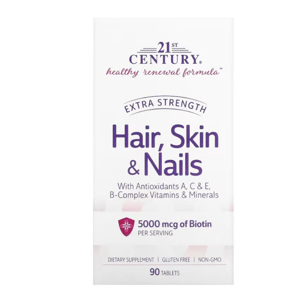 Fórmula de renovación saludable para cabello, piel y uñas 21st Century (90 tabletas) - Imagen 1