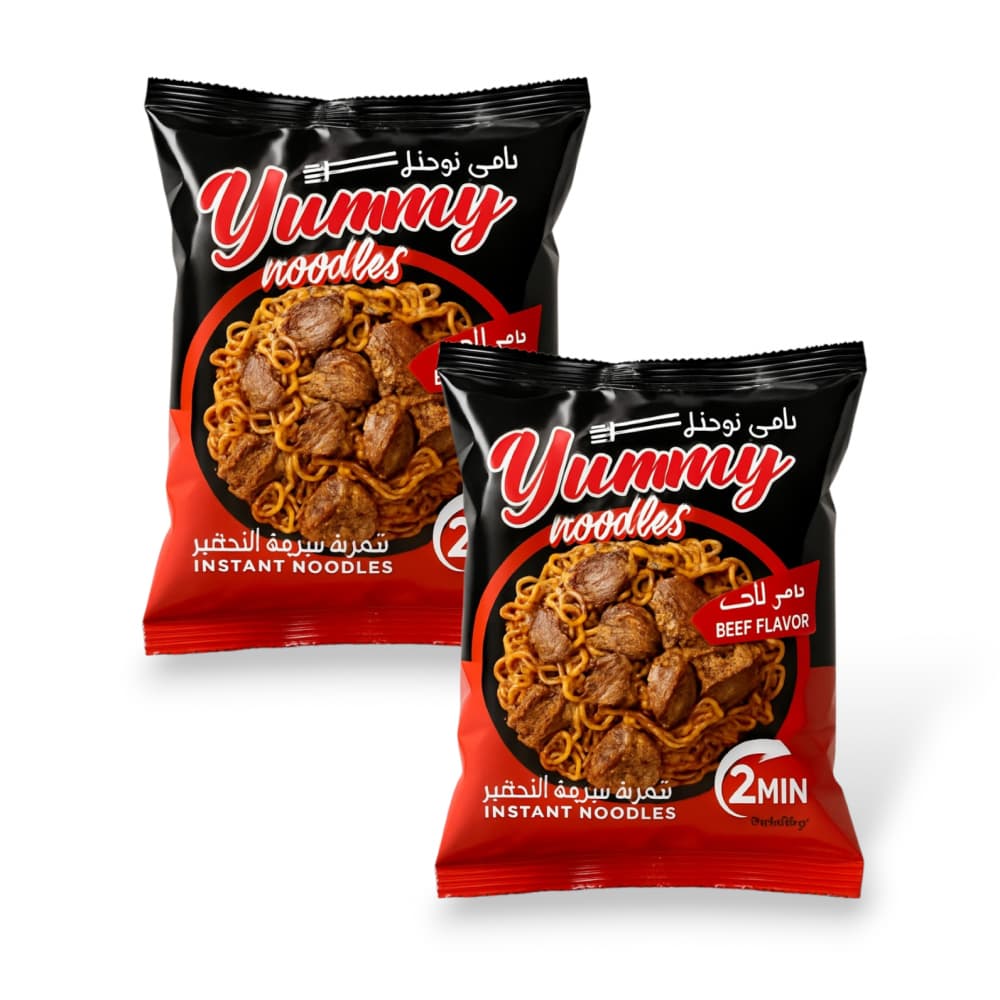 Sopa instantánea sabor a carne Yummy Noodles (2 x 70 g / 2.46 oz) - Imagen 1