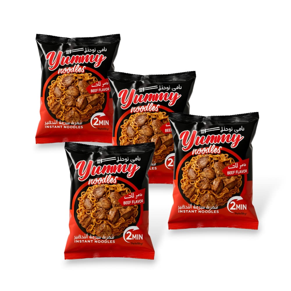 Sopa instantánea sabor a carne Yummy Noodles (4 x 70 g / 2.46 oz) - Imagen 1