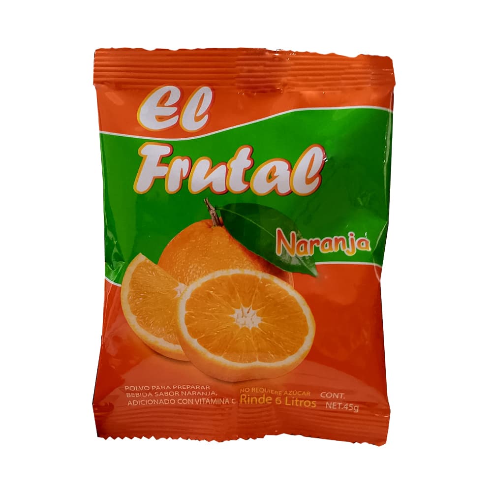 Refresco instantáneo sabor naranja El Frutal (45 g / 1.58 oz) - Imagen 1