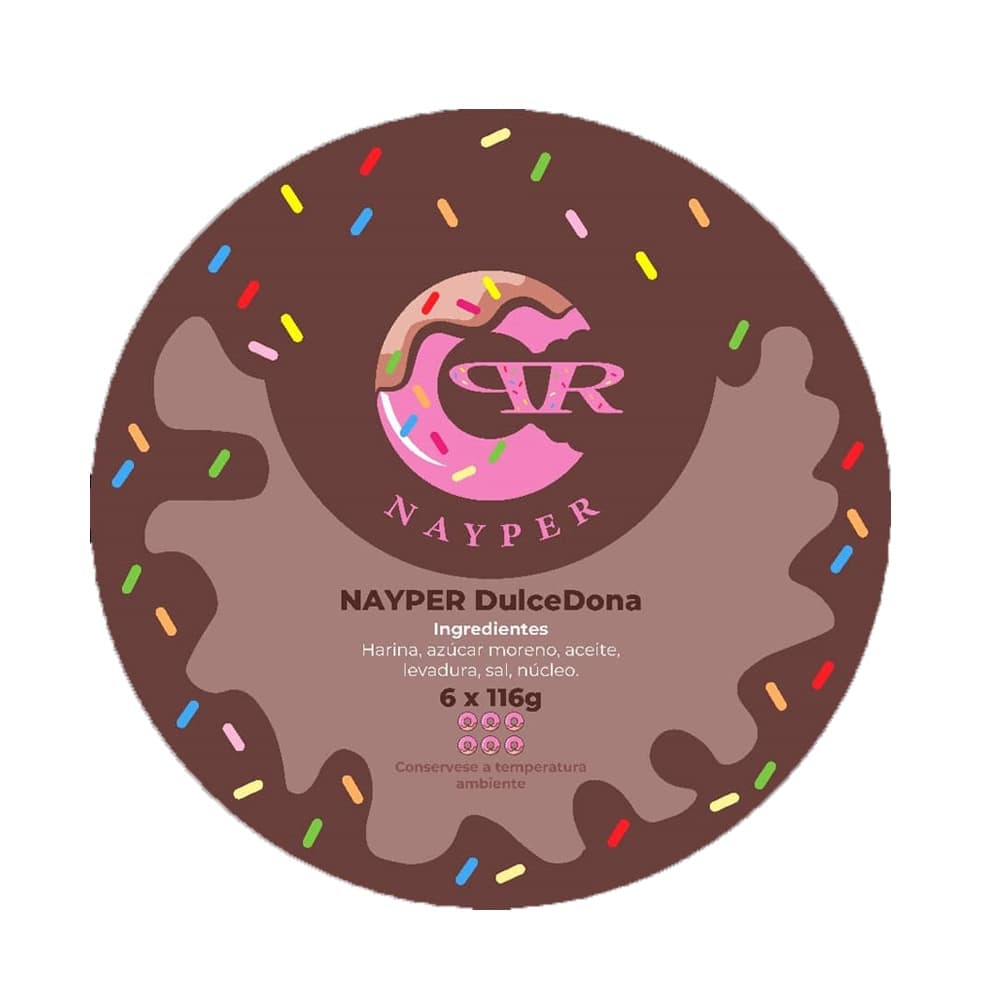 Dona cubierta de dulce de leche y gragea de colores (6 x 116 g / 4.01 oz) - Miniatura 2