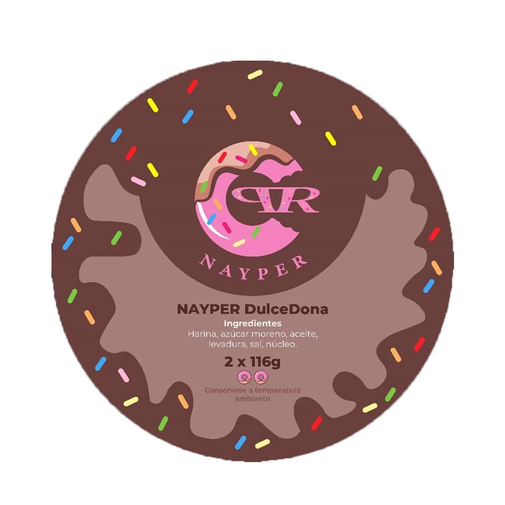 Dona cubierta de dulce de leche y gragea de colores (2 x 116 g / 4.01 oz) - Miniatura 2