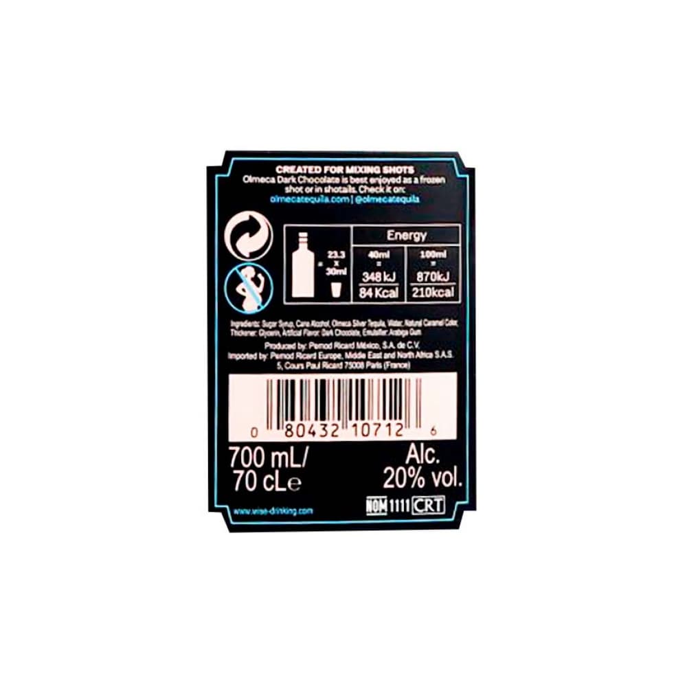 Tequila de chocolate 20 % vol Olmeca (700 ml) - Miniatura 3