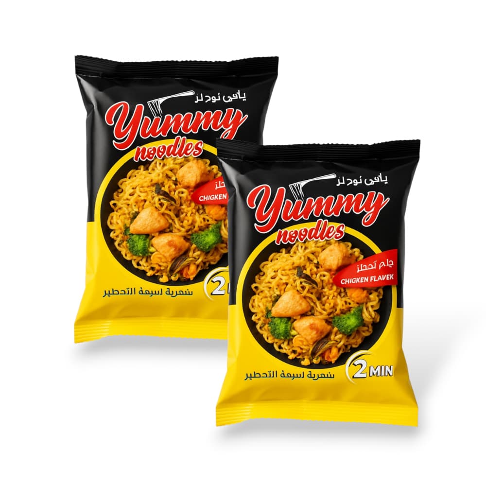 Sopa instantánea sabor a pollo Yummy Noodles (2 x 70 g / 2.46 oz) - Imagen 1