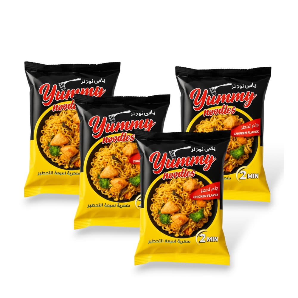 Sopa instantánea sabor a pollo Yummy Noodles (4 x 70 g / 2.46 oz) - Imagen 1