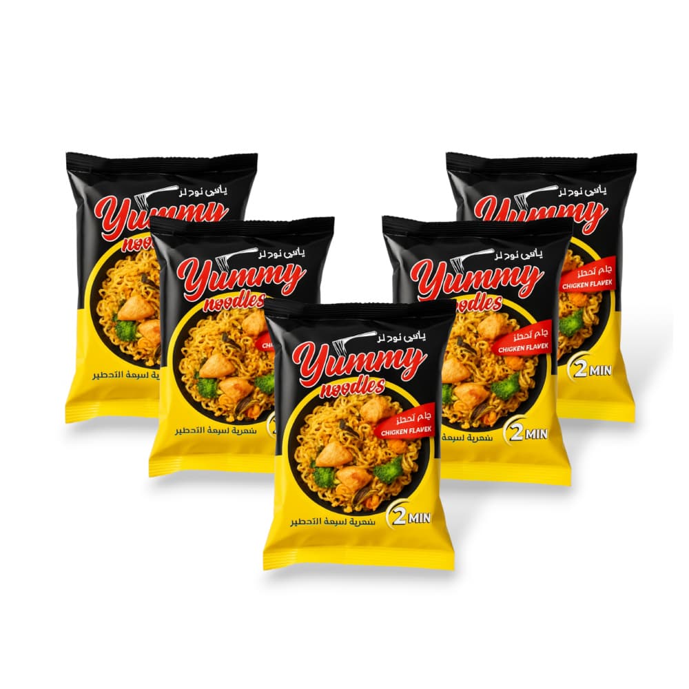 Sopa instantánea sabor a pollo Yummy Noodles (5 x 70 g / 2.46 oz) - Imagen 1
