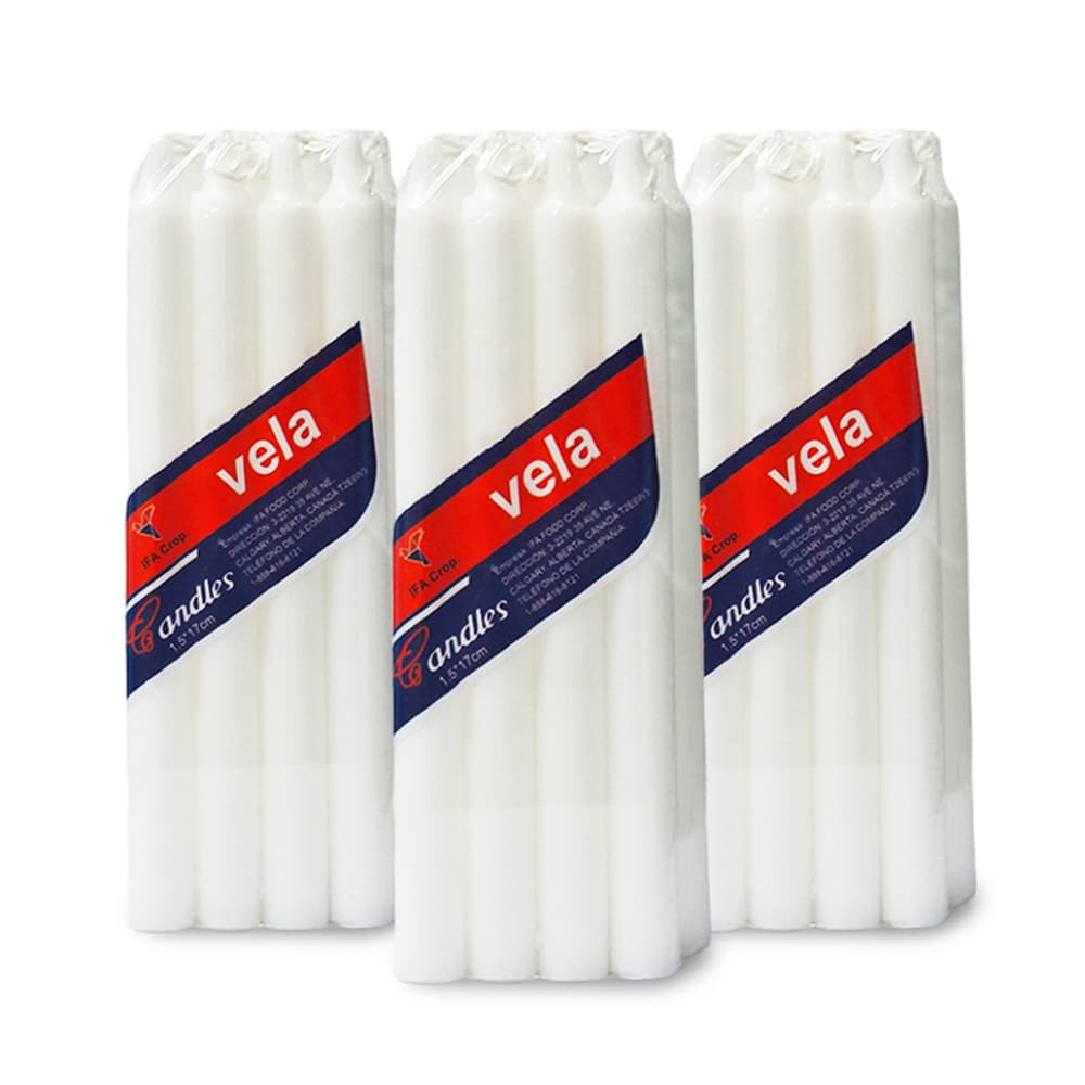 Velas blancas de cera Ifa Corp. (3 x 8 U) - Miniatura 1