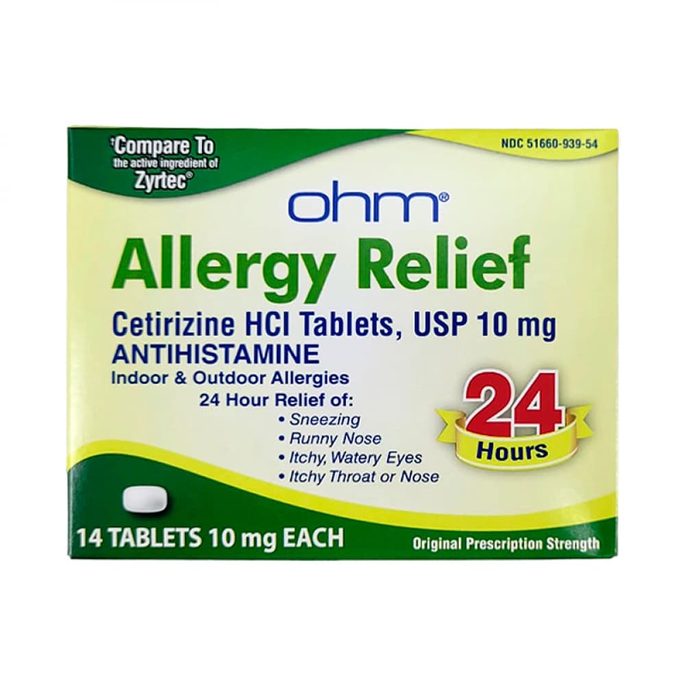 Clorhidrato de cetirizina 10 mg Ohm (14 tabletas) - Miniatura 1