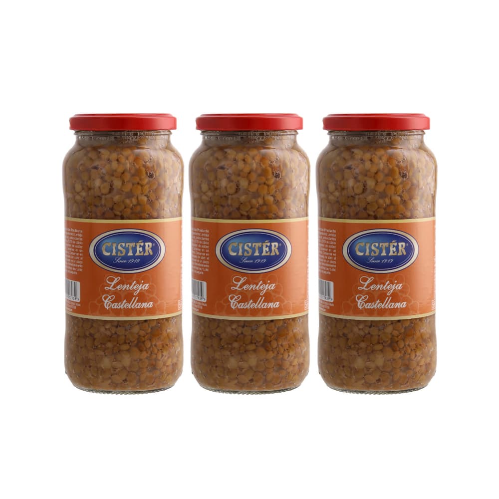 Lentejas cocidas Cistér (3 x 540 g / 1.19 lb) - Imagen 1