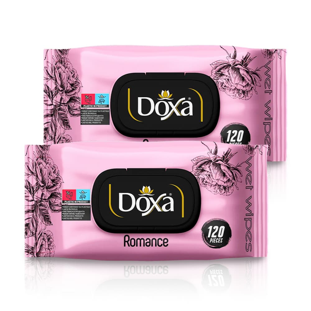 Toallitas húmedas con aroma a romance Doxa (2 x 120 U) - Imagen 1