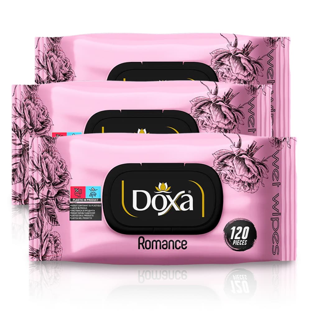 Toallitas húmedas con aroma a romance Doxa (3 x 120 U) - Imagen 1