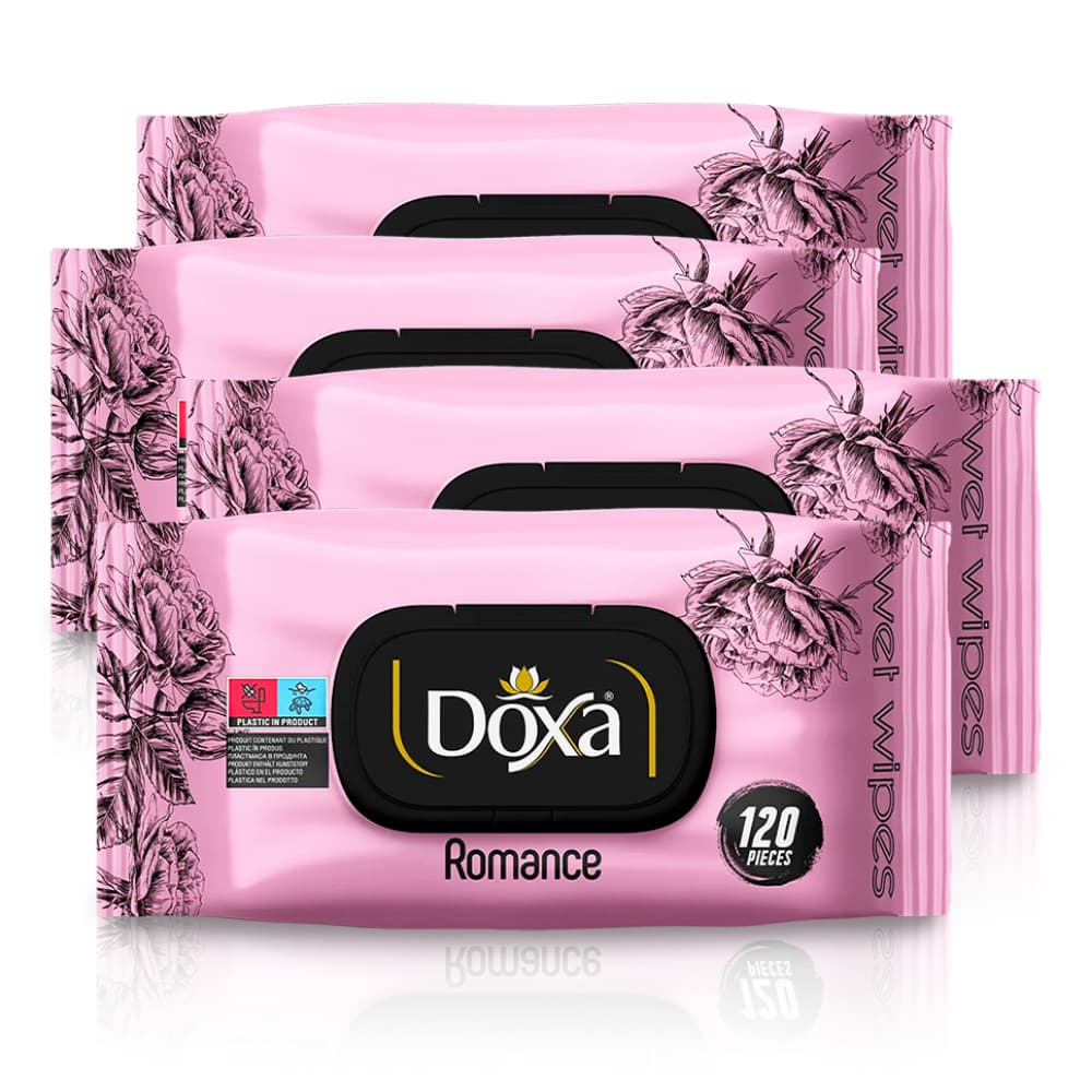 Toallitas húmedas con aroma a romance Doxa (4 x 120 U) - Imagen 1