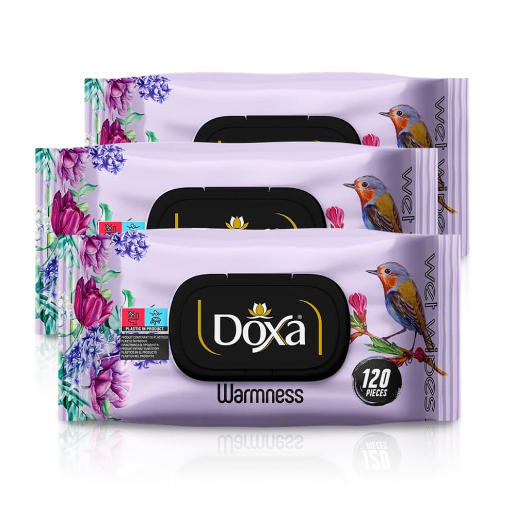 Toallitas húmedas con aroma cálido Doxa (3 x 120 U) - Imagen 1