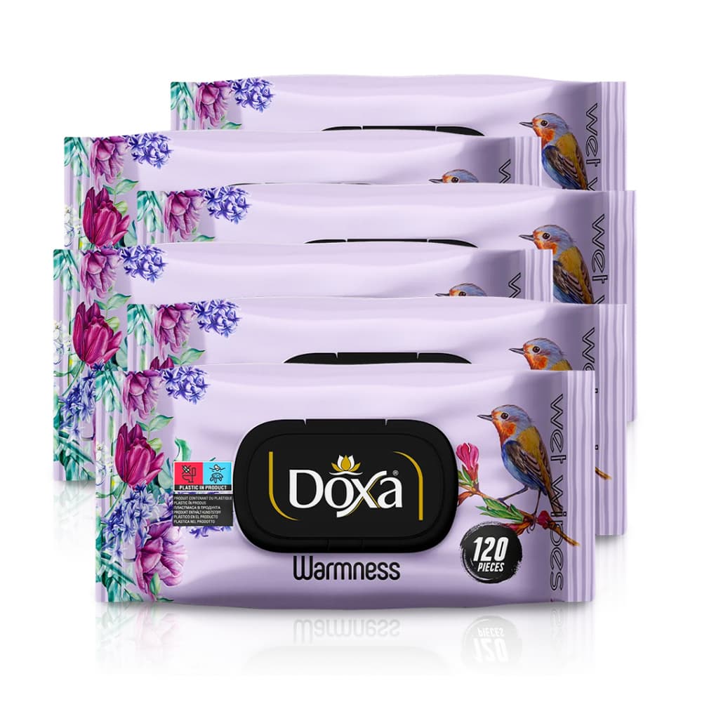 Toallitas húmedas con aroma cálido Doxa (6 x 120 U) - Imagen 1