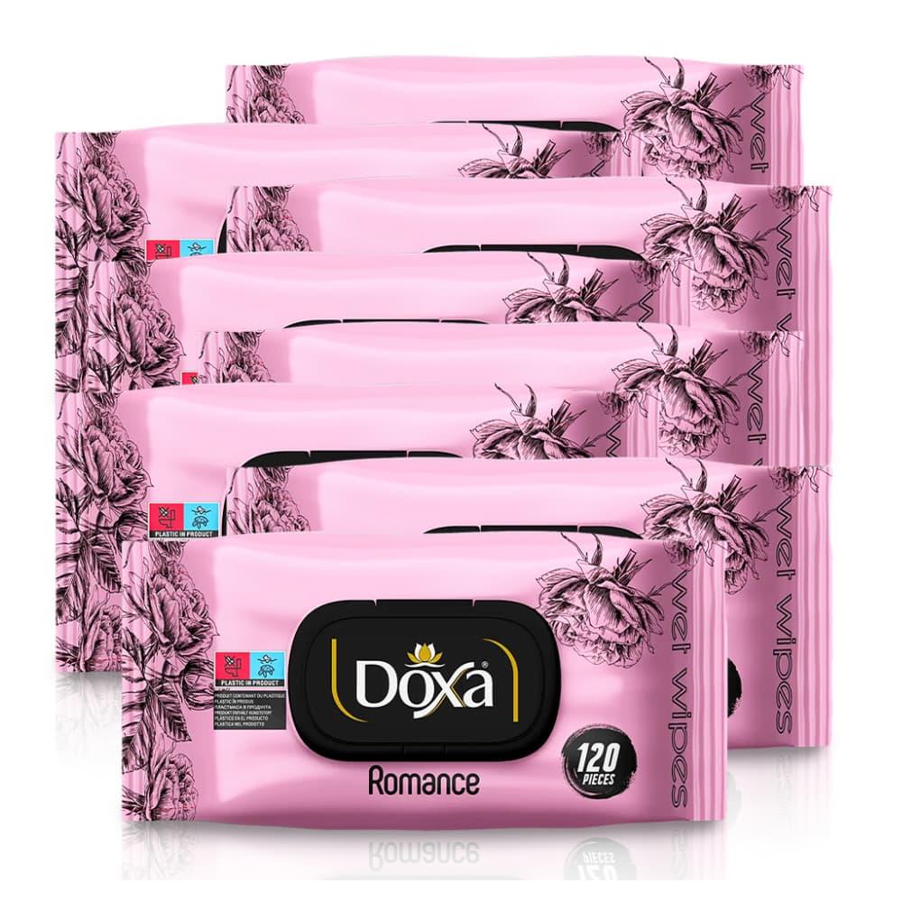 Toallitas húmedas con aroma a romance Doxa (8 x 120 U) - Imagen 1