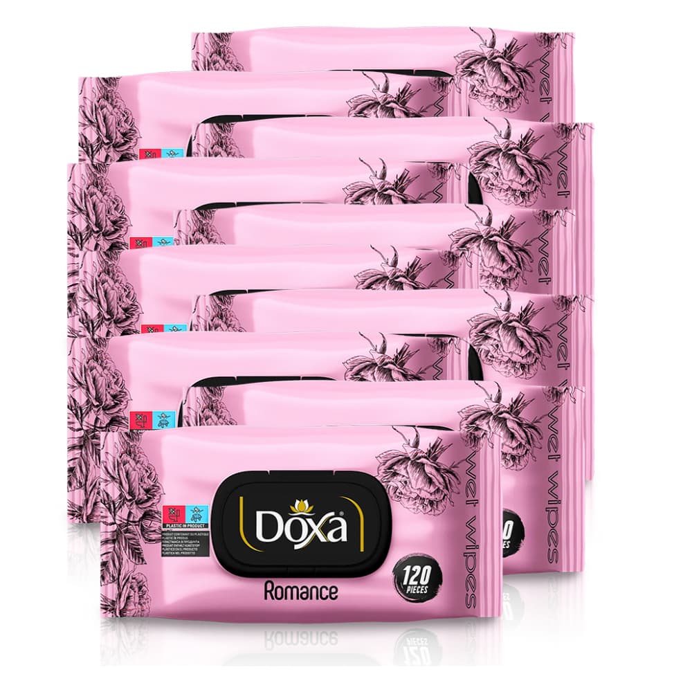 Toallitas húmedas con aroma a romance Doxa (10 x 120 U) - Imagen 1