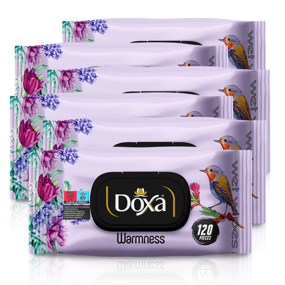 Toallitas húmedas con aroma cálido Doxa (6 x 120 U) - Imagen 1