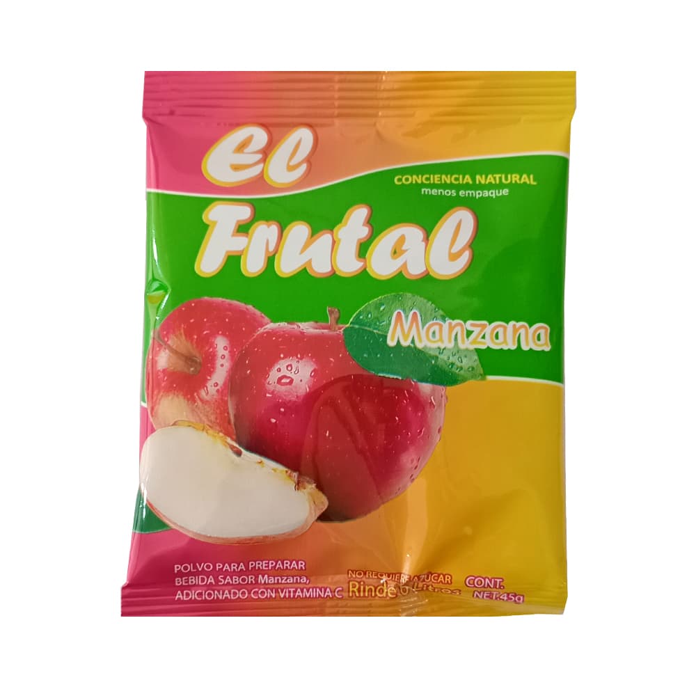 Refresco instantáneo sabor manzana El Frutal (45 g / 1.58 oz) - Imagen 1