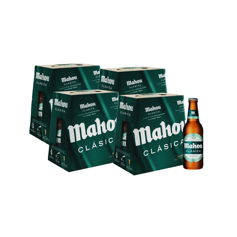 Cerveza de botella Mahou Clásica (24 x 250 ml) - Imagen 1