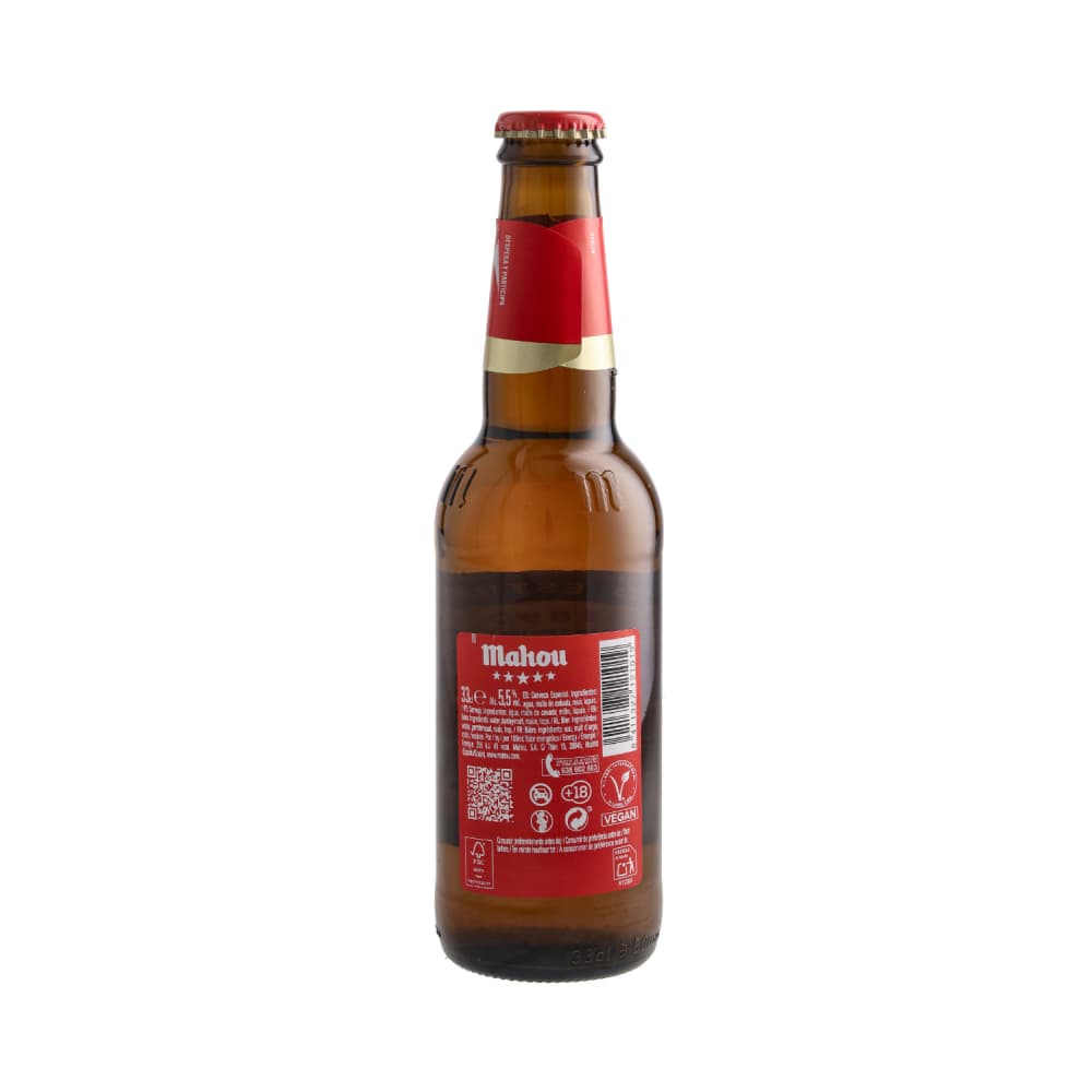 Cerveza de botella Cinco Estrellas Mahou (6 x 330 ml) - Miniatura 2