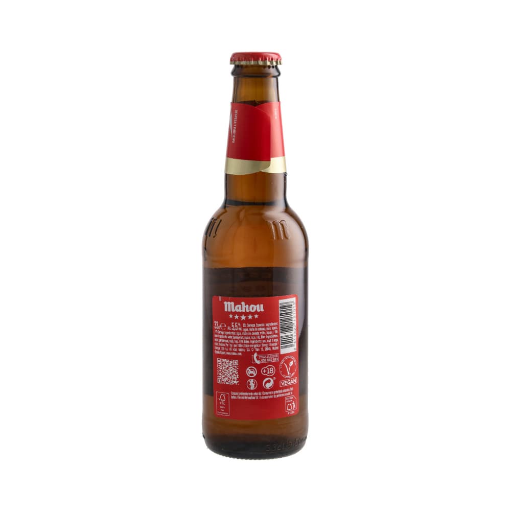 Cerveza de botella Cinco Estrellas Mahou (12 x 330 ml) - Miniatura 2