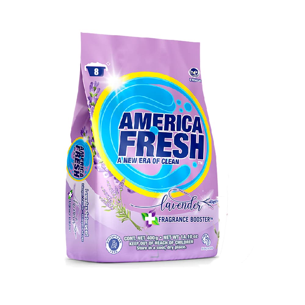 Detergente en polvo de fragancia lavanda America Fresh (400 g / 14.10 oz) - Imagen 1