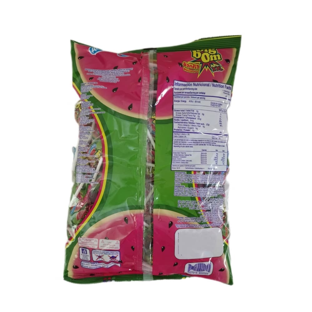 Chupete sabor a sandia con relleno de chicle Big Bom (1.2 kg / 2.64 lb) - Miniatura 2