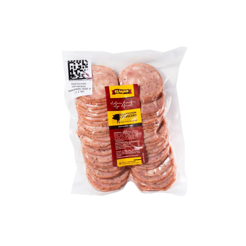 Salchichón cervecero lasqueado Wapa (500 g / 1.1 lb) - Imagen 1