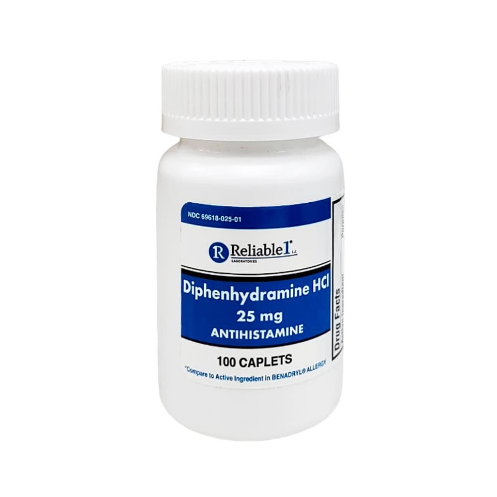 Difenhidramina 25 mg Reliable1 (100 tabletas) - Miniatura 2