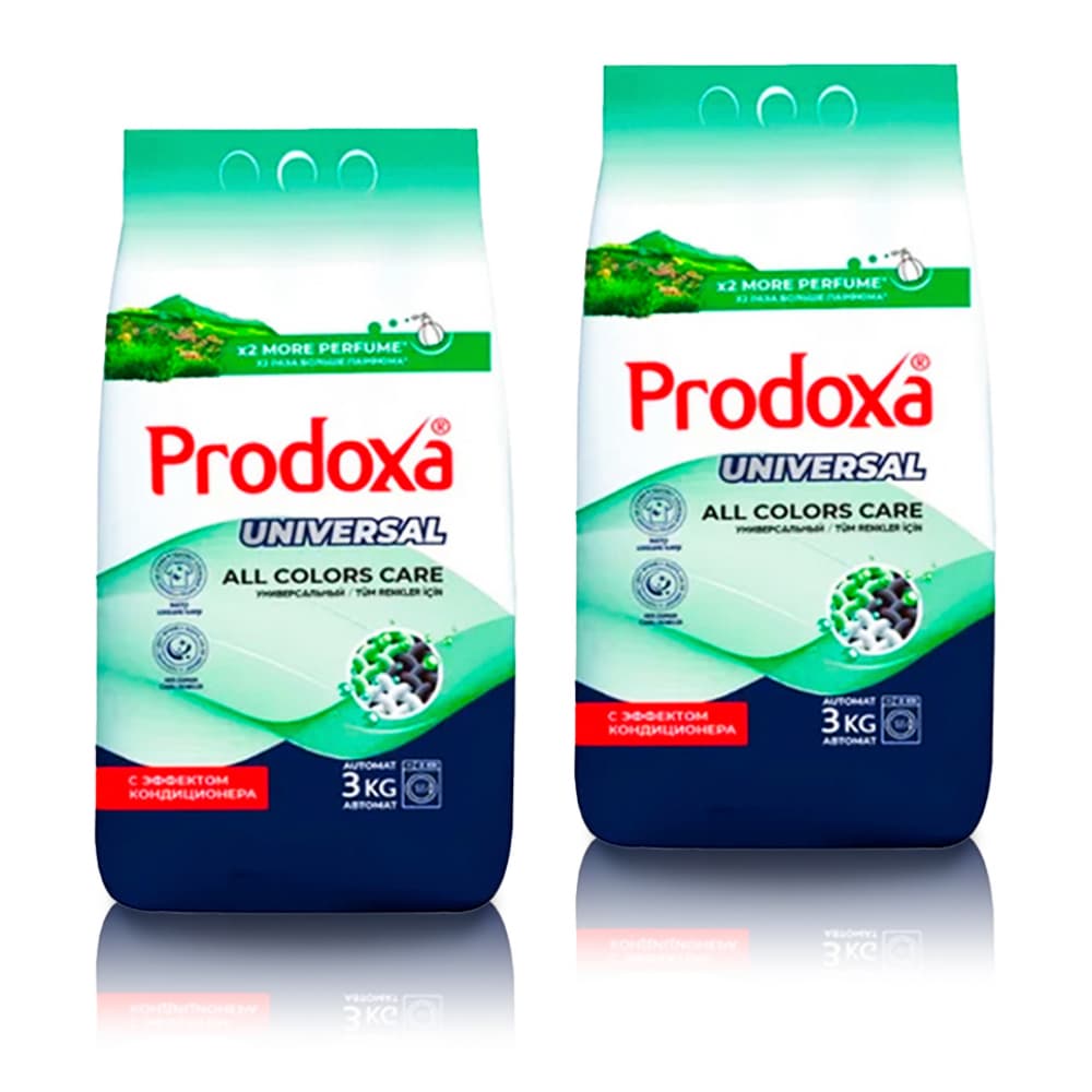 Detergente en polvo para ropa Universal Prodoxa (2 x 3 kg / 6.6 lb) - Imagen 1