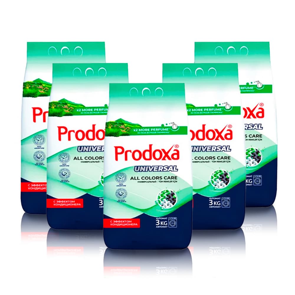 Detergente en polvo para ropa Universal Prodoxa (5 x 3 kg / 6.6 lb) - Imagen 1