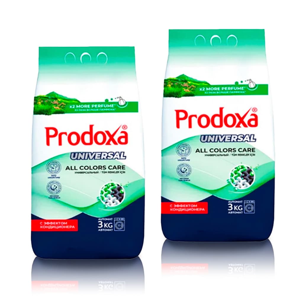 Detergente en polvo para ropa Universal Prodoxa (2 x 3 kg / 6.6 lb) - Imagen 1
