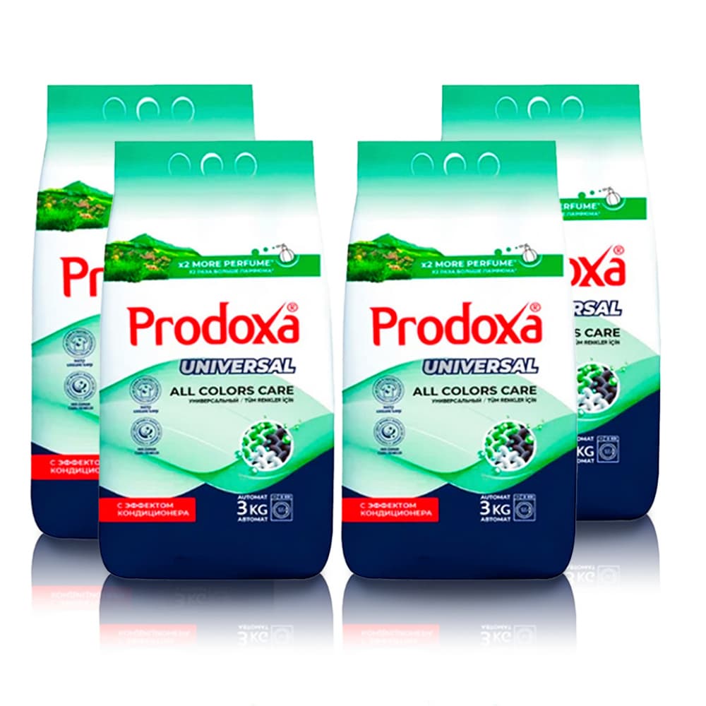 Detergente en polvo para ropa Universal Prodoxa (4 x 3 kg / 6.6 lb) - Imagen 1