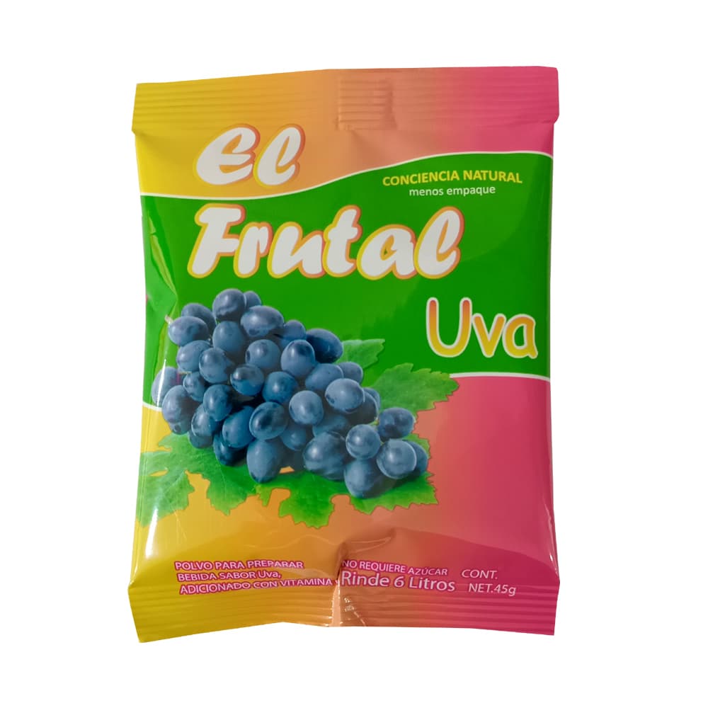 Refresco instantáneo sabor uva El Frutal (45 g / 1.58 oz) - Imagen 1