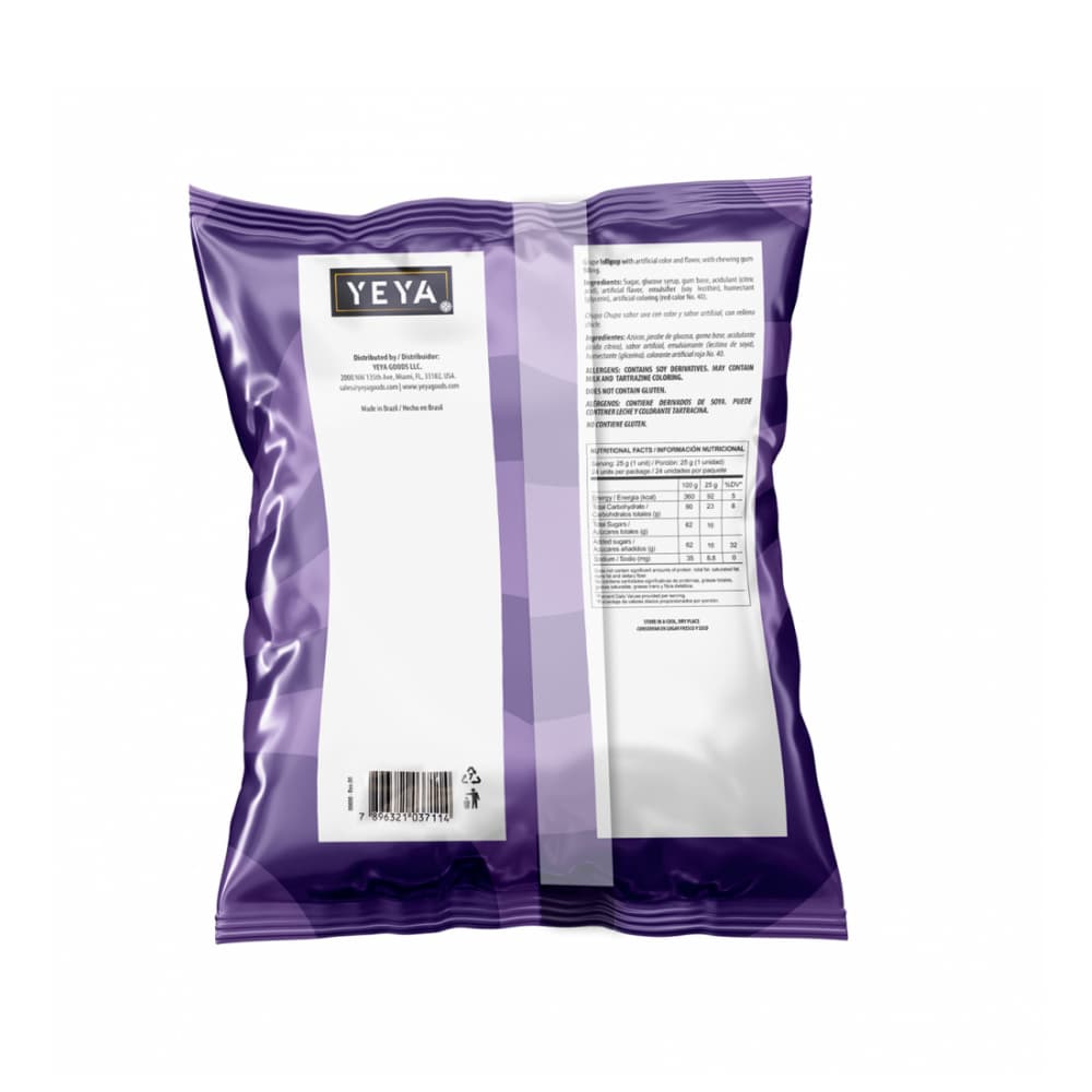 Chupa chupas con relleno de chicle sabor uva Yeya (3 x 600 g / 1.32 lb) - Miniatura 2