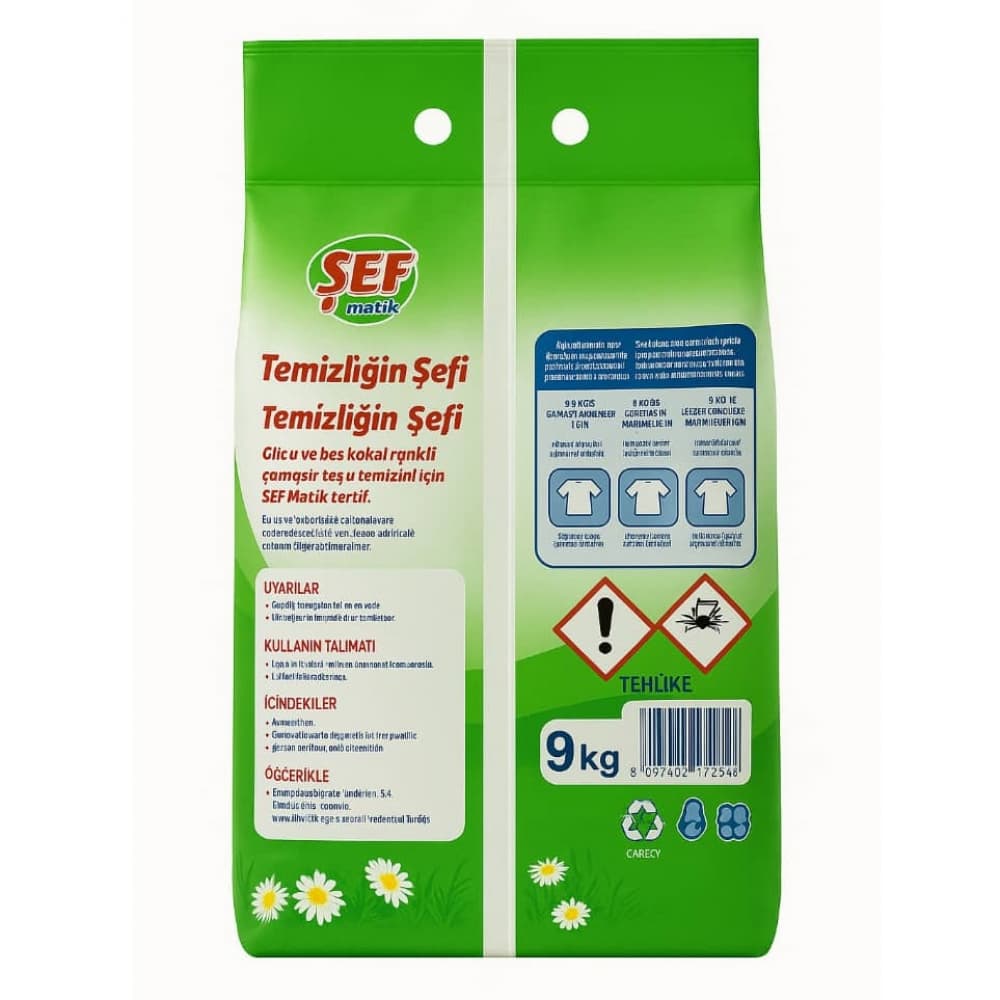Detergente en polvo universal Sef (9 kg / 19.84 lb) - Miniatura 3