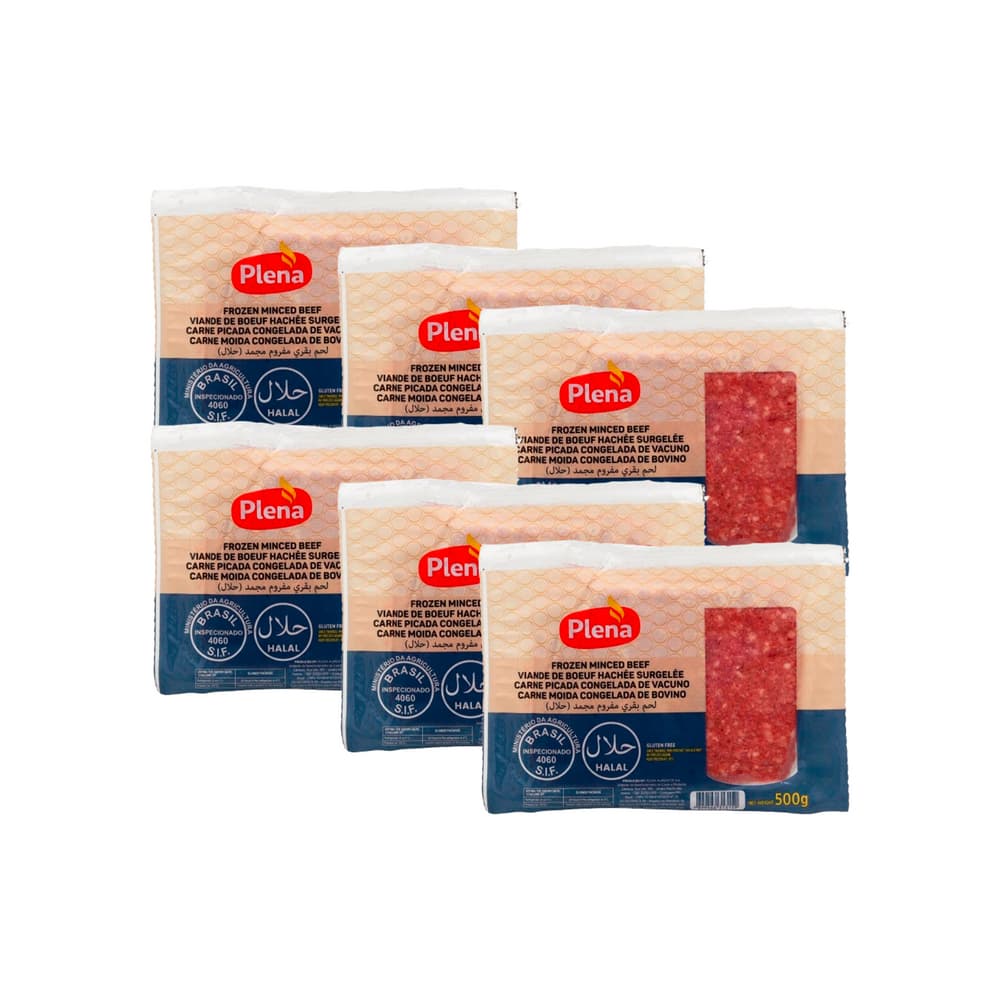 Carne picada congelada de res Plena (6 x 500 g / 1.1 lb) - Imagen 1
