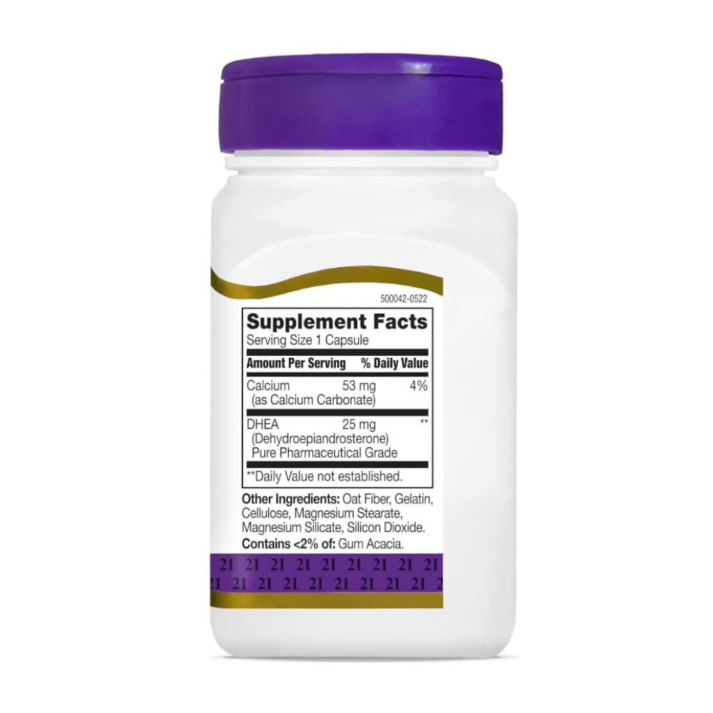 DHEA. Dehidroepiandrosterona 25 mg 21st Century (90 cápsulas) - Miniatura 2