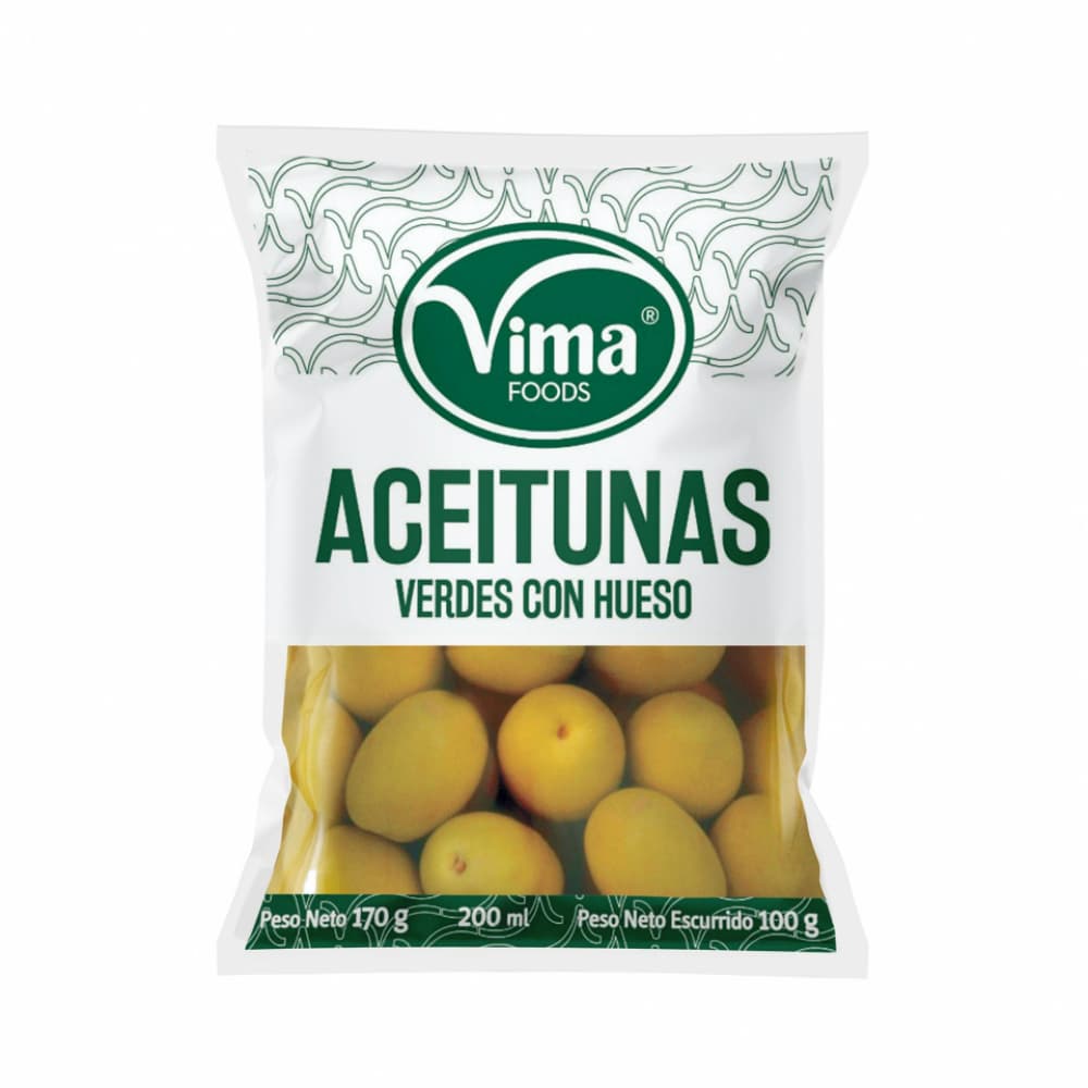Aceitunas verdes con hueso Vima Foods (170 g / 5.99 oz) - Imagen 1