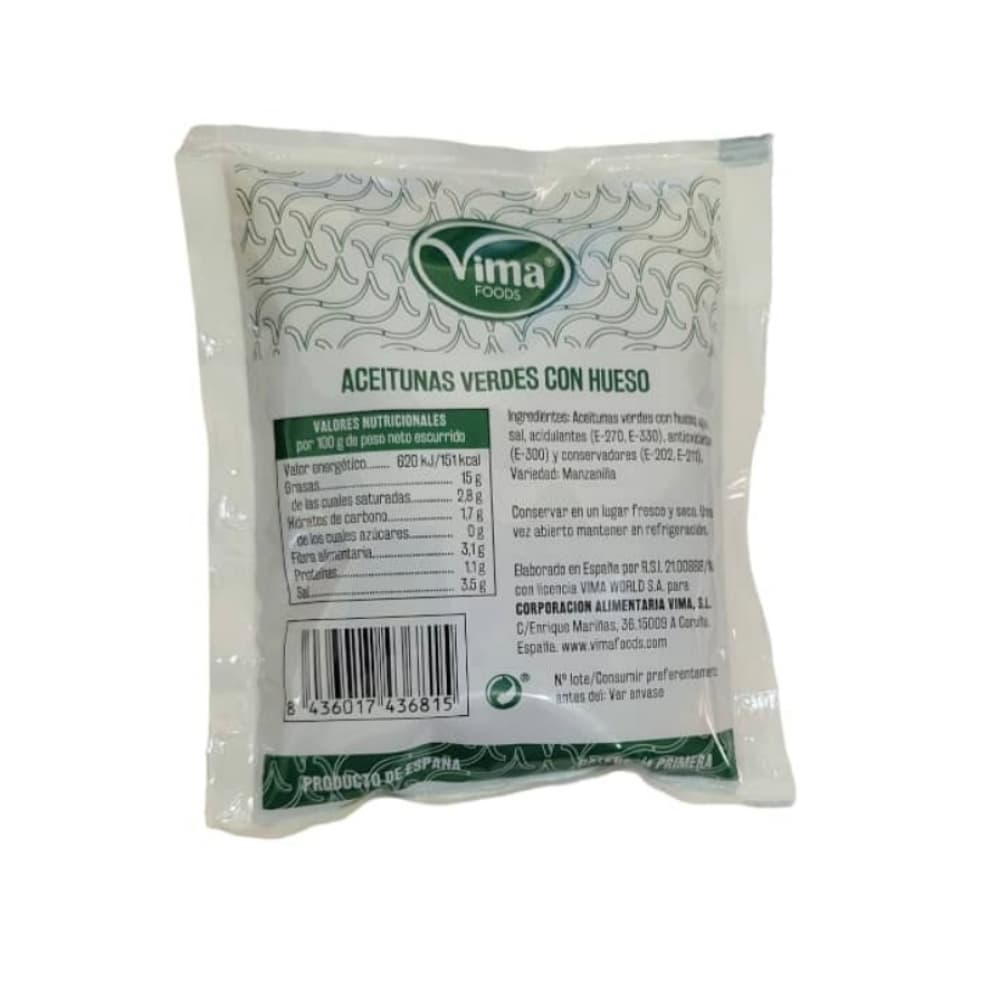 Aceitunas verdes con hueso Vima Foods (170 g / 5.99 oz) - Miniatura 3