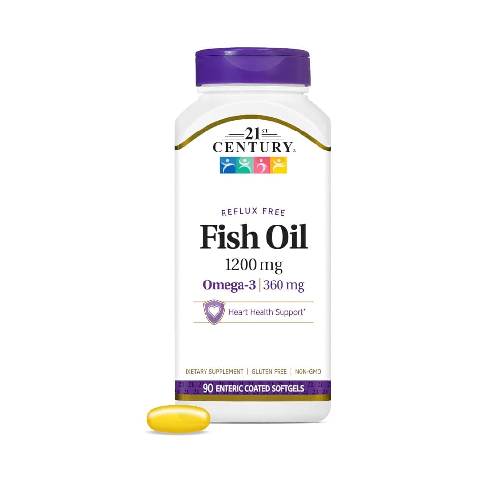 Aceite de pescado 1200 mg con recubrimiento entérico 21st Century (90 cápsulas blandas) - Imagen 1